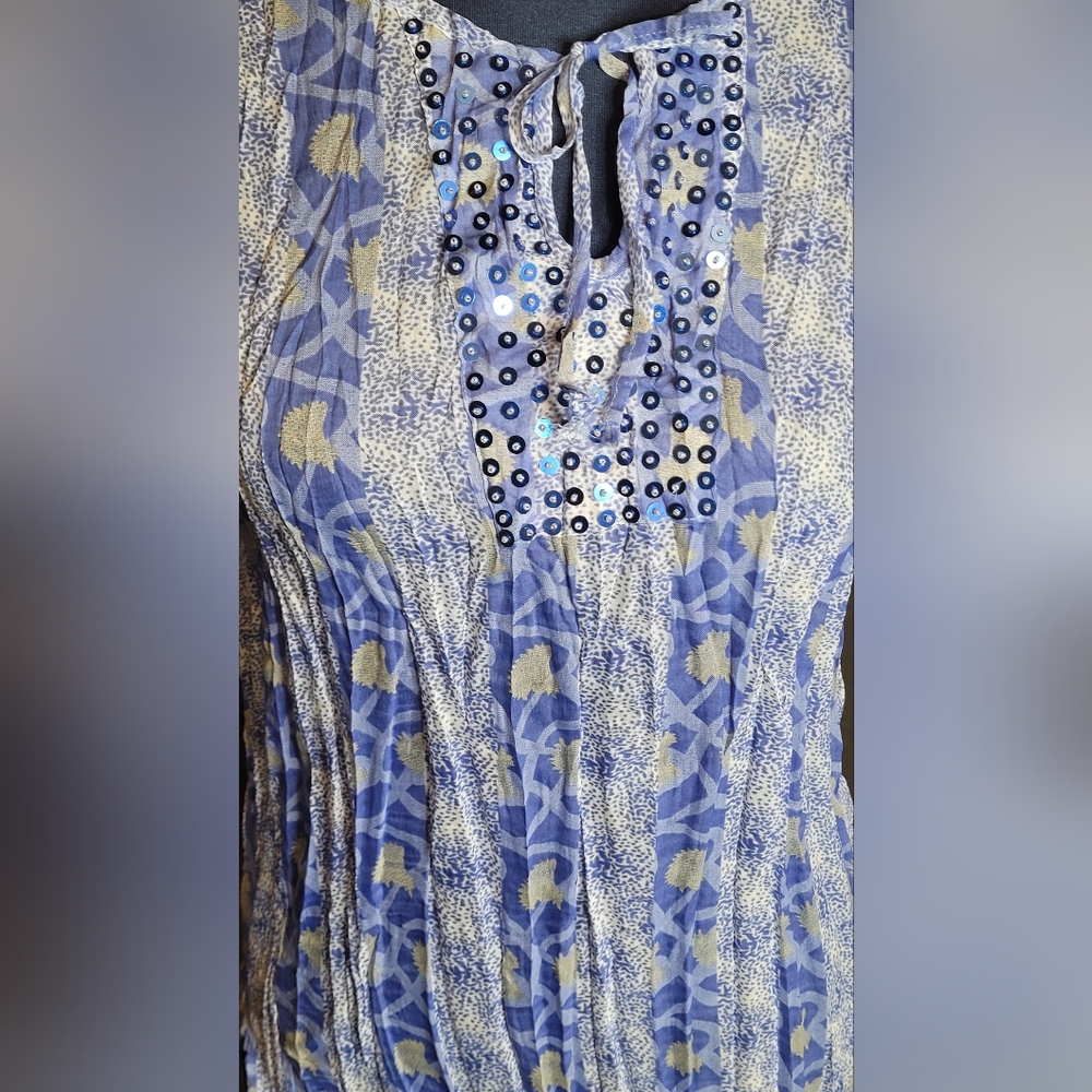 Blue Crimped Blouse - Picture 2 of 7